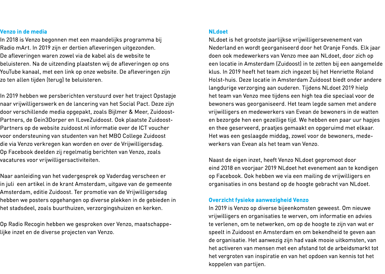   Venzo in de media In 2018 is Venzo begonnen met een maandelijks programma bij Radio mArt  In 2019 zijn er dertien a   